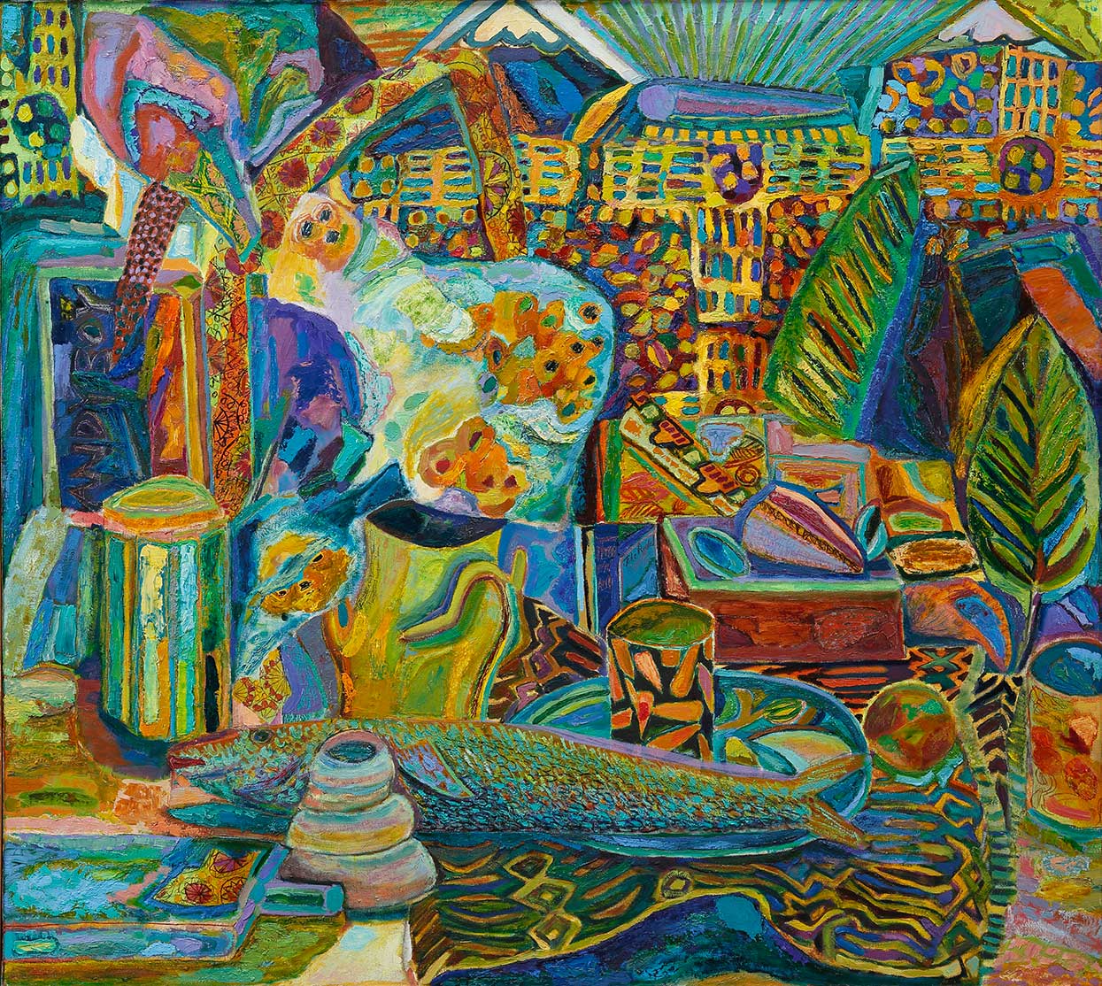 Large Still Life with Fish Form